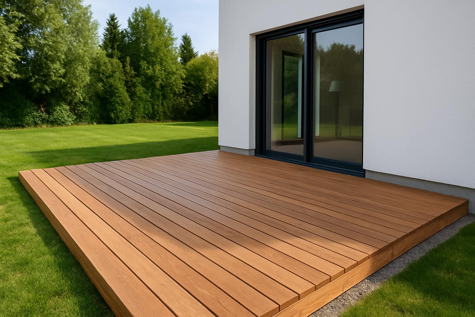 Hochwertige Holzterrasse im Außenbereich